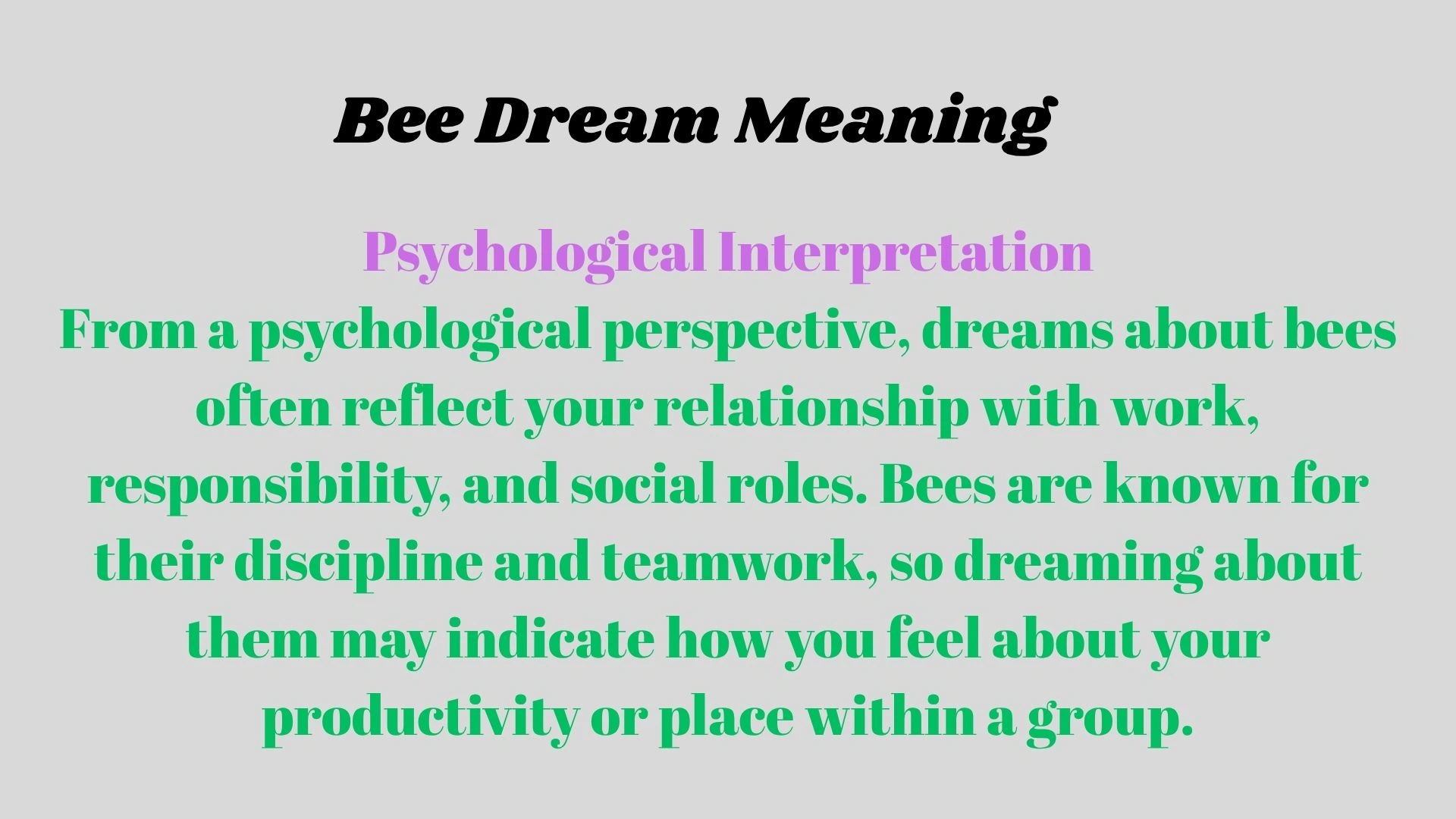 Bee Dream Meaning