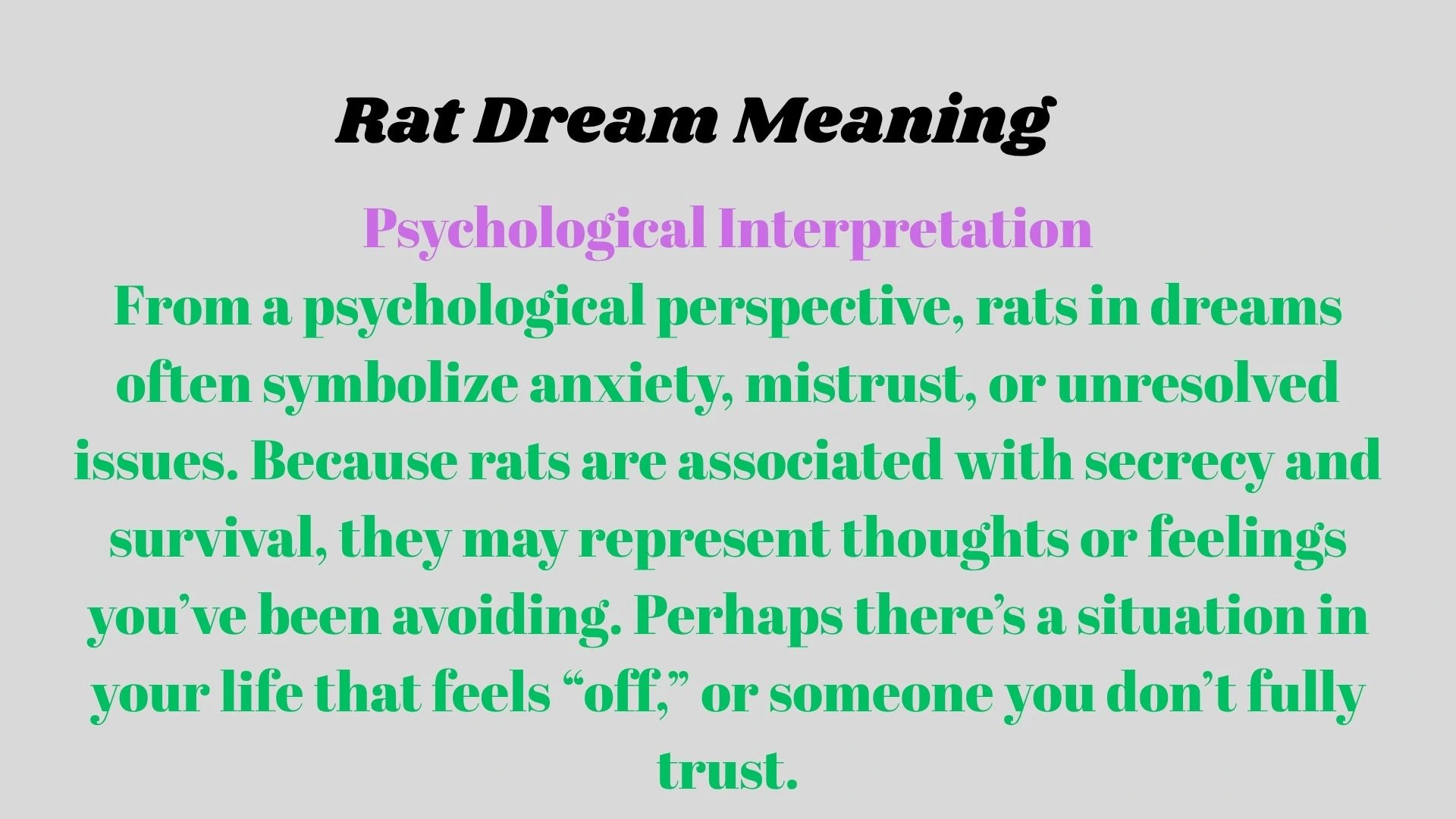 Rat Dream Meaning