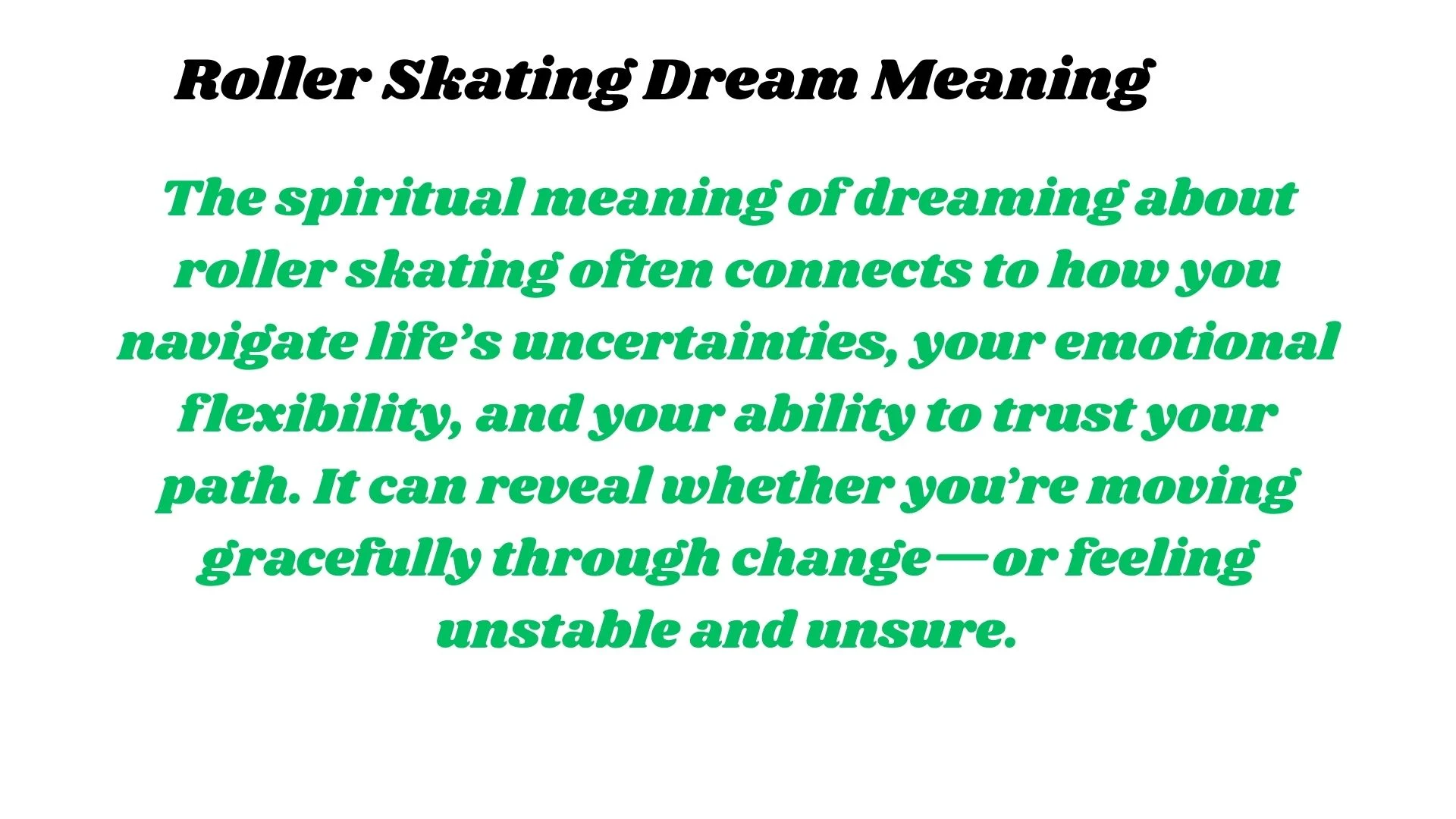 Roller Skating Dream Meaning